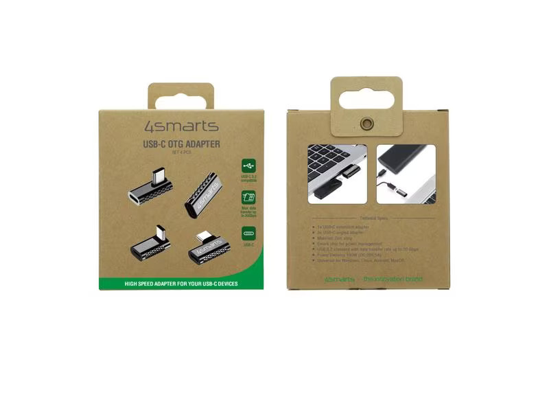 4smarts USB-Adapter 4-teiliges Set USB-C Stecker - USB-C Buchse