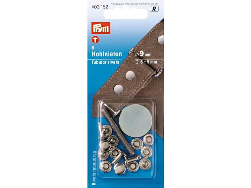 Prym Hohlnieten Silber, 6-9 mm