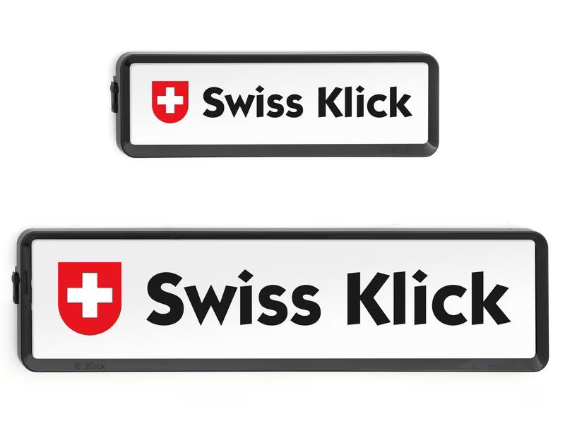 Swiss Klick Kennzeichenhalterset Langformat Schwarz