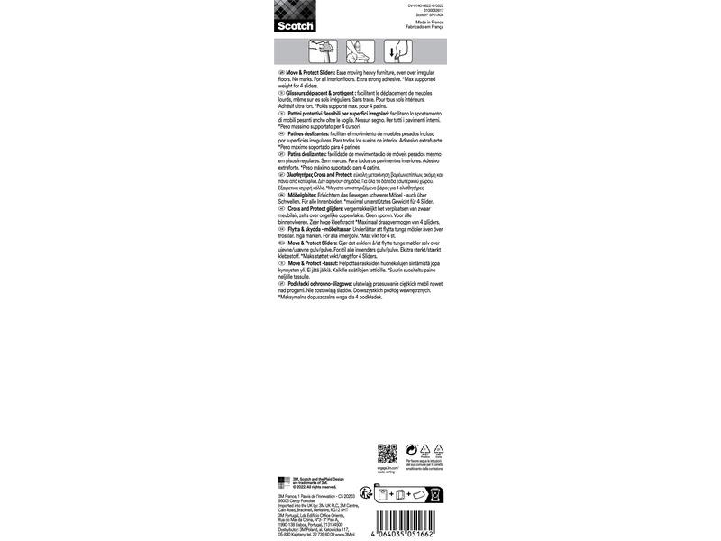 3M Möbelgleiter Flexibal, Ø 80 mm, Grau, 4er Pack