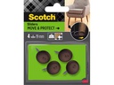3M Stuhlbeingleiter Move &amp; Protect, Ø 19 mm, Braun, 4er Pack