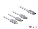 Delock USB-Ladekabel USB C - Lightning/Micro-USB B/USB C 0.98 m