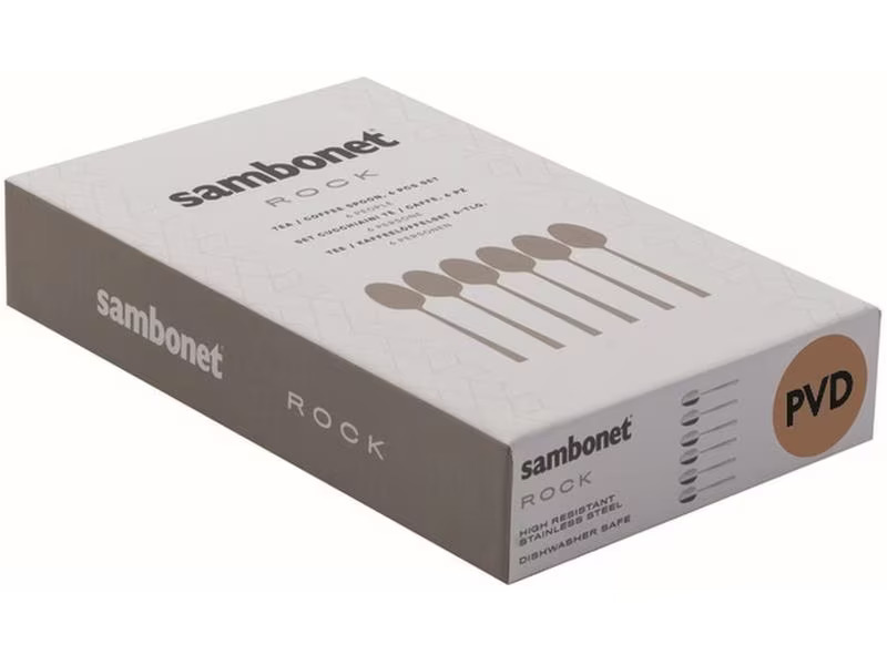 Sambonet Kaffeelöffel Rock 6 Stück, Champagner