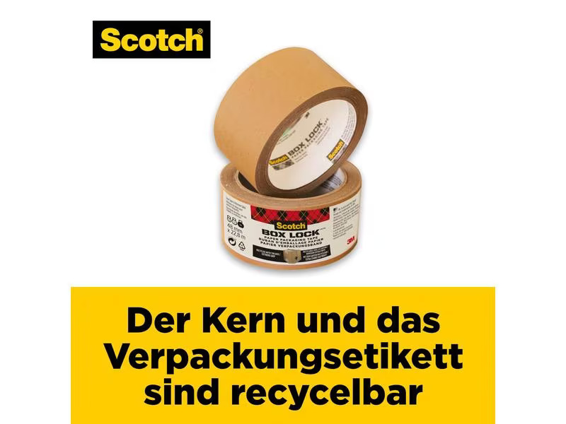 Scotch Verpackungsband Box Lock Papier 48 mm x 22.8 m, 1 Rolle