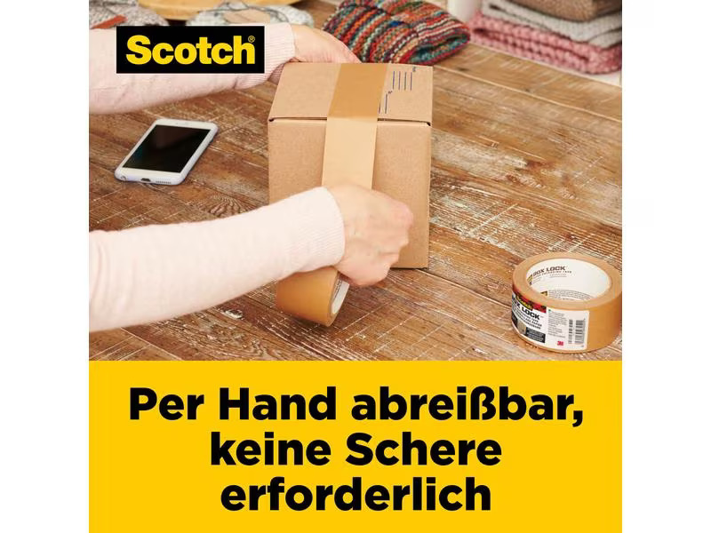 Scotch Verpackungsband Box Lock Papier 48 mm x 22.8 m, 1 Rolle