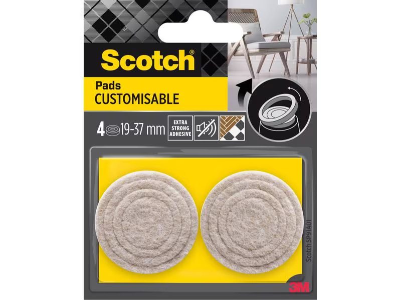 3M Stuhlbeingleiter Customisable, Ø 19-37 mm, Beige