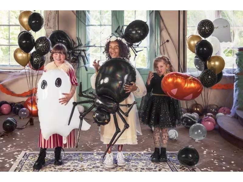 Partydeco Ballons Folienballon Spinne 60 x 101 cm, Schwarz