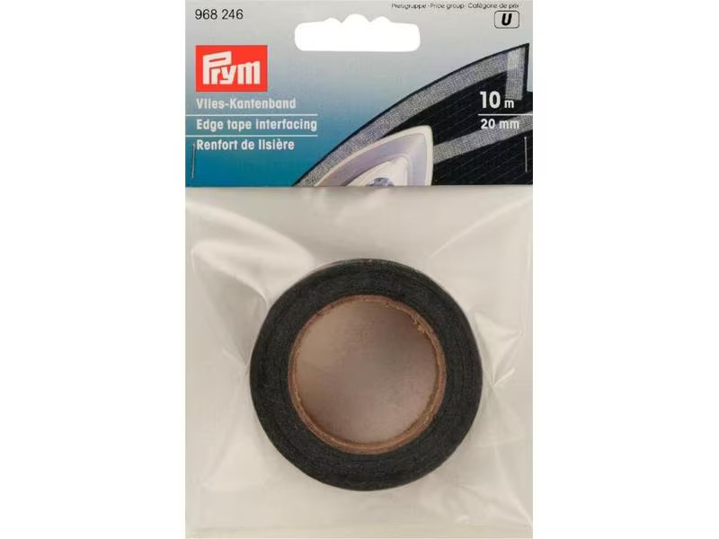 Prym Vlies Kantenband Graphit, 10 m x 20 mm