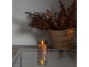 Star Trading LED-Kerze Pillar Flamme Leaf, Ø 8.5 x 10 cm, Braun