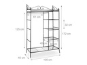 relaxdays Garderobenständer Country 172 x 105 x 45 cm, Schwarz/Weiss