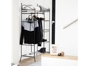 relaxdays Garderobenständer Country 172 x 105 x 45 cm, Schwarz/Weiss