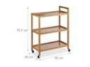 relaxdays Bartrolley Bambus 76.5 x 30 cm, Nature