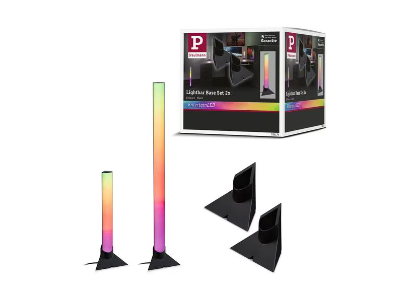 Paulmann EntertainLED Standfuss, 132 x 67 mm, Schwarz, 2 Stück
