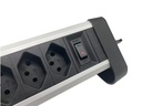 Schönenberger Tischsteckdosenleiste Alu 4× T13, 1x USB-C, 2x USB-A, 2 m