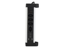 Schönenberger Tischsteckdosenleiste Alu 4× T13, 1x USB-C, 2x USB-A, 2 m