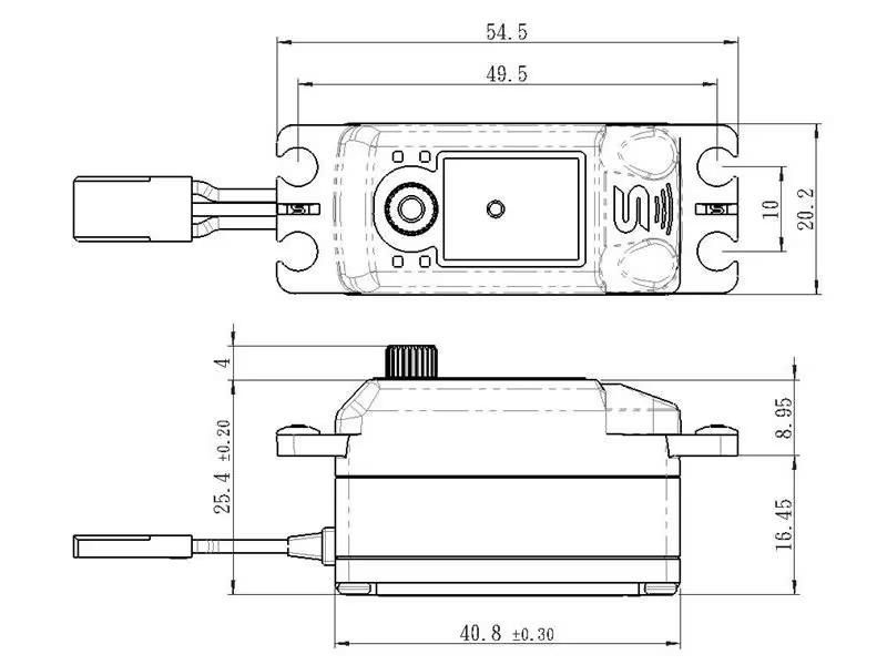 Savöx Low Profile Servo SV-1254MG+, 15 kg Digital HV