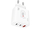 SKROSS USB-Wandladegerät GaN EU, 2x USB-C, 1x USB-A, 65 W, Weiss