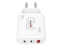 SKROSS USB-Wandladegerät GaN EU, 2x USB-C, 1x USB-A, 65 W, Weiss