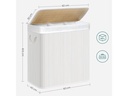 Songmics Wäschekorb  mit Deckel 150 l, Weiss