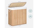 Songmics Wäschekorb  mit Deckel 150 l, Nature