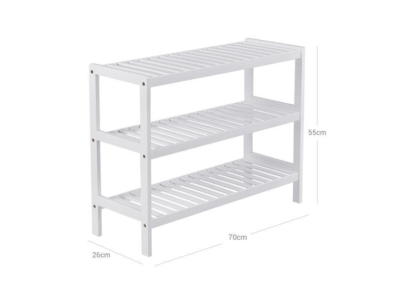 Songmics Schuhorganizer aus Bambus, Weiss
