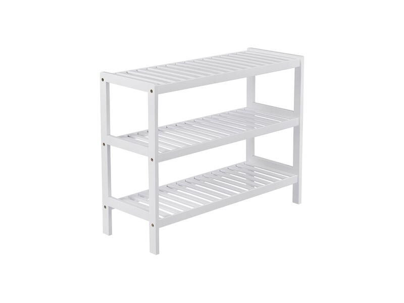 Songmics Schuhorganizer aus Bambus, Weiss