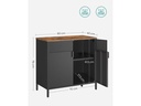 Songmics Kommode 80 x 40 x 76 cm, Braun/Schwarz