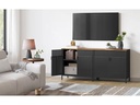 Songmics Kommode 80 x 40 x 76 cm, Braun/Schwarz