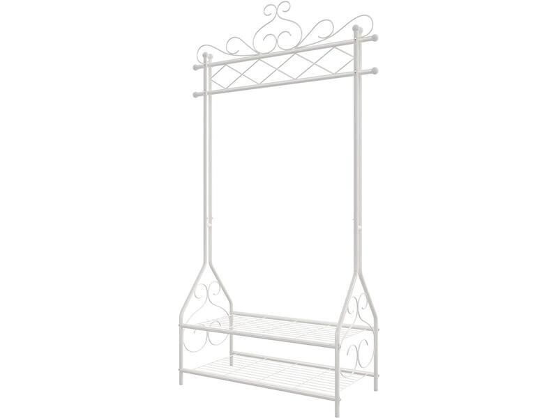Songmics Garderobenständer mit Schuhablage 92 x 173 x 41 cm, Beige