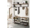 VASAGLE Wandregal mit 5 abnehmbaren Haken 80 x 30 cm, Braun/Schwarz