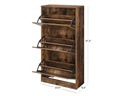 VASAGLE Schuhschrank  mit 3 Klappen 120 x 60 cm, Braun