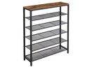 VASAGLE Schuhregal mit 5 Ablagen 100 x 72 cm, Braun/Schwarz