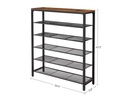 VASAGLE Schuhregal mit 5 Ablagen 100 x 72 cm, Braun/Schwarz