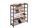 VASAGLE Schuhregal mit 5 Ablagen 100 x 72 cm, Braun/Schwarz