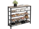 VASAGLE Schuhregal mit 4 Ablagen 100 x 92.5 cm, Grau/Schwarz