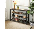 VASAGLE Schuhregal mit 3 Ablagen 100 x 72 cm, Braun/Schwarz