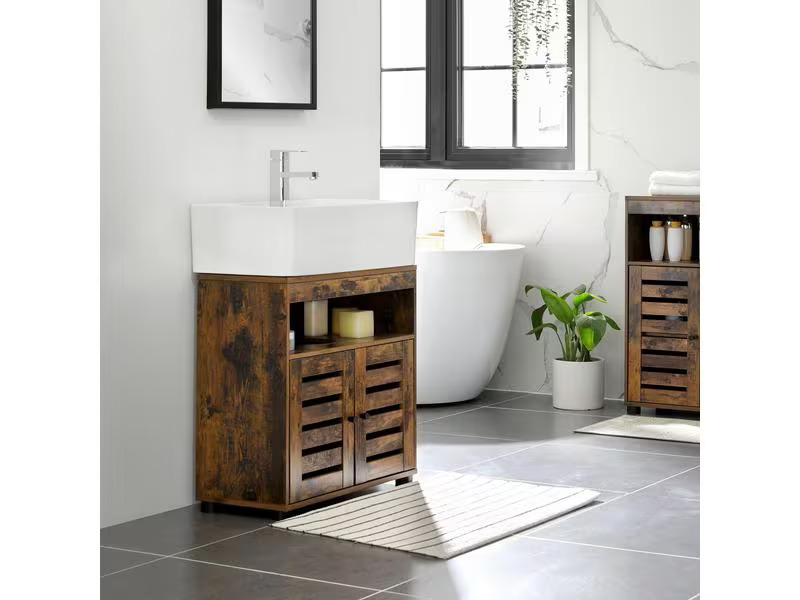 VASAGLE Badezimmerregal 60 x 30 x 63 cm, Braun