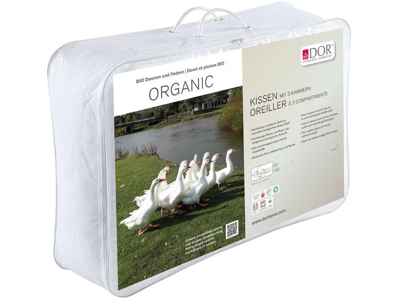 DOR Klassisches Kopfkissen mit 3 Kammern Organic 50 x 70 cm