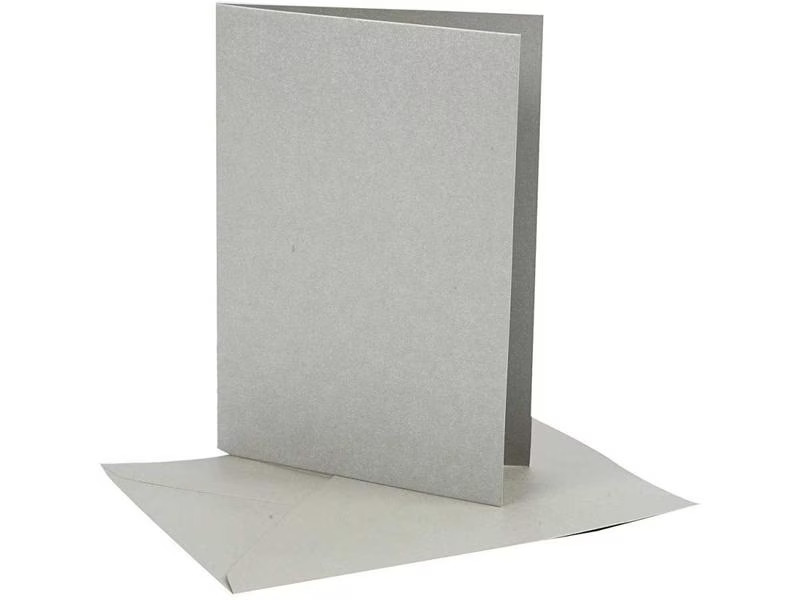 Creativ Company Blankokarte und Couvert Silber, 10 Stück