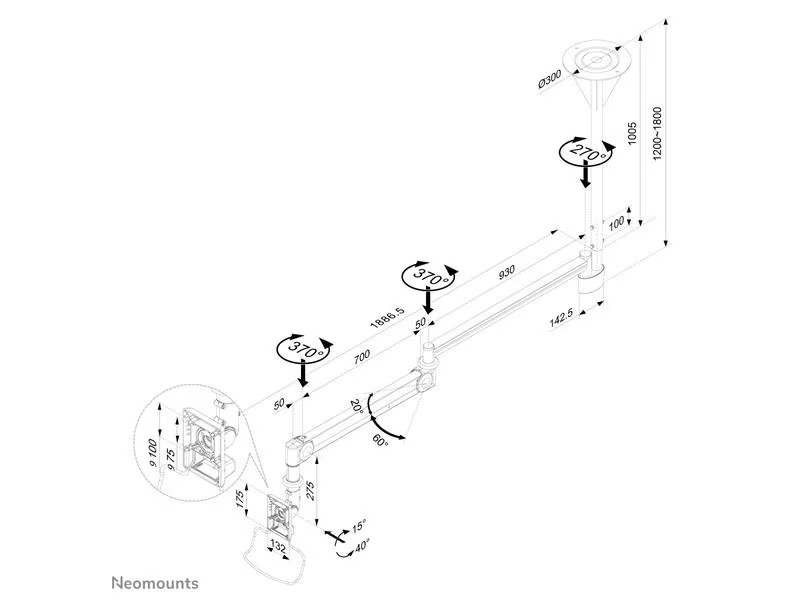 Neomounts by NewStar Deckenhalterung FPMA-HAC100HC