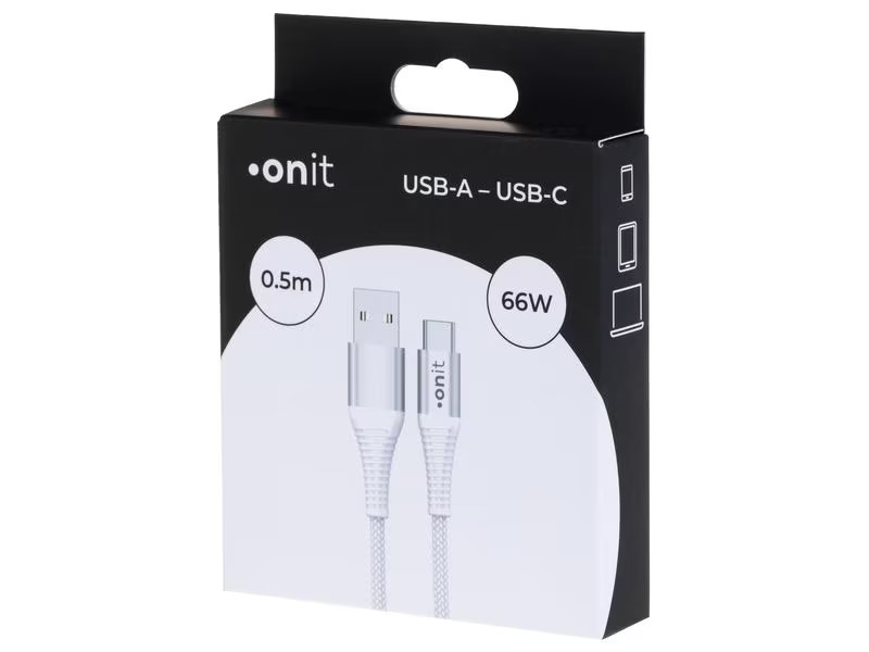onit USB 2.0-Kabel USB A - USB C 0.5 m, Weiss