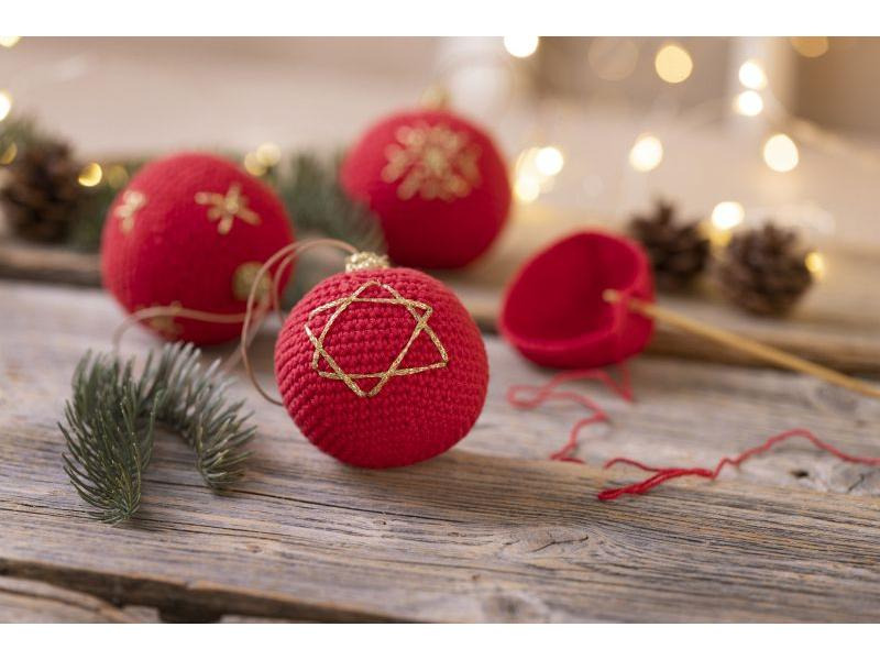 Creativ Company Bastelset Weihnachtskugeln Häkeln