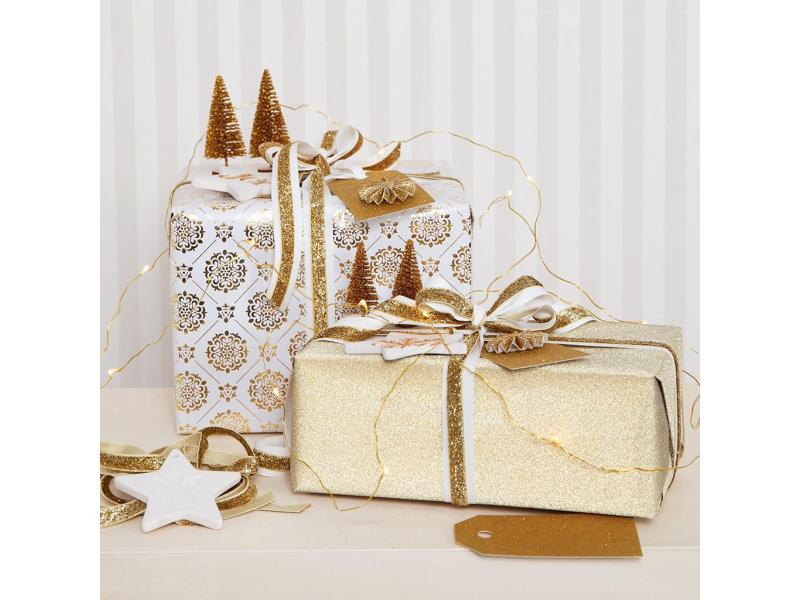 Creativ Company Aufsteller Weihnachtsbäume, Gold, 5 Stück