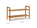 relaxdays Schuhregal stapelbar 69 x 40.5 cm, Nature