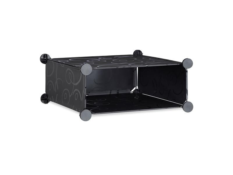 relaxdays Schuhregal mit 12 Fächern 108 x 94 cm, Schwarz/Transparent
