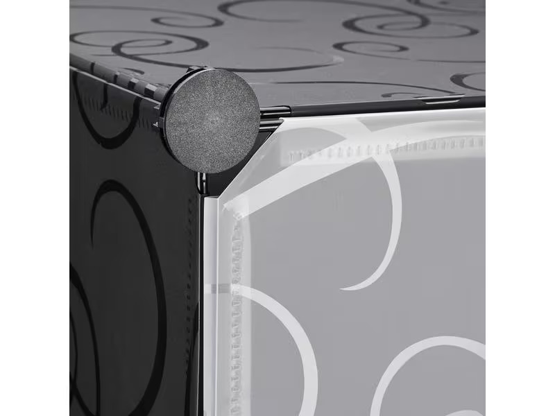 relaxdays Schuhregal mit 10 Ebenen 176 x 49 cm, Schwarz/Transparent