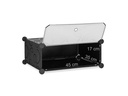 relaxdays Schuhregal mit 10 Ebenen 176 x 49 cm, Schwarz/Transparent
