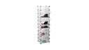 relaxdays Schuhregal mit 10 Ebenen 176 x 49 cm, Schwarz/Transparent