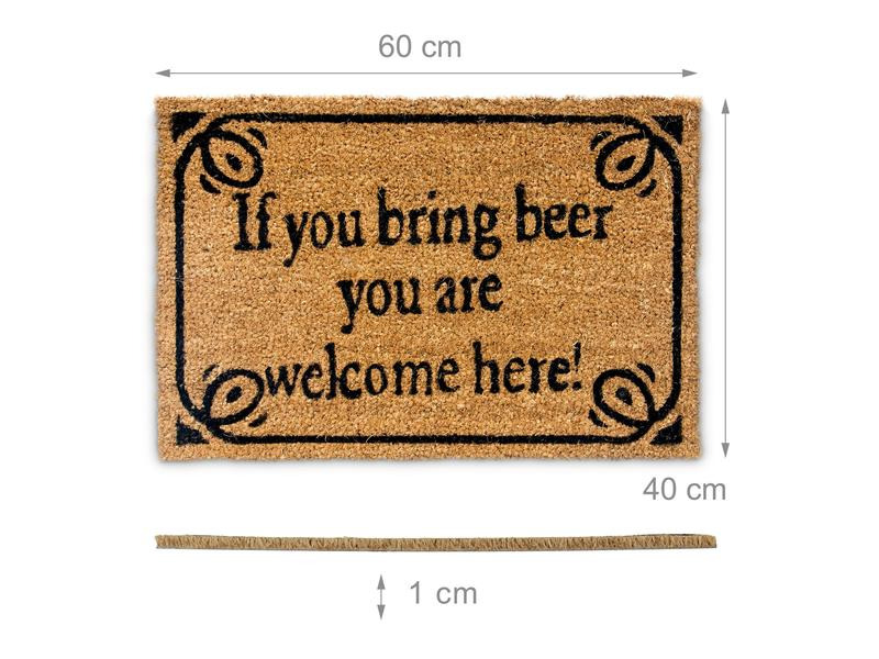 relaxdays Fussmatte Bring Beer 40 cm x 60 cm