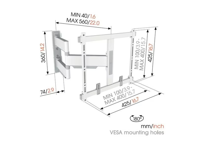 Vogel's Wandhalterung TVM 5445 - Weiss